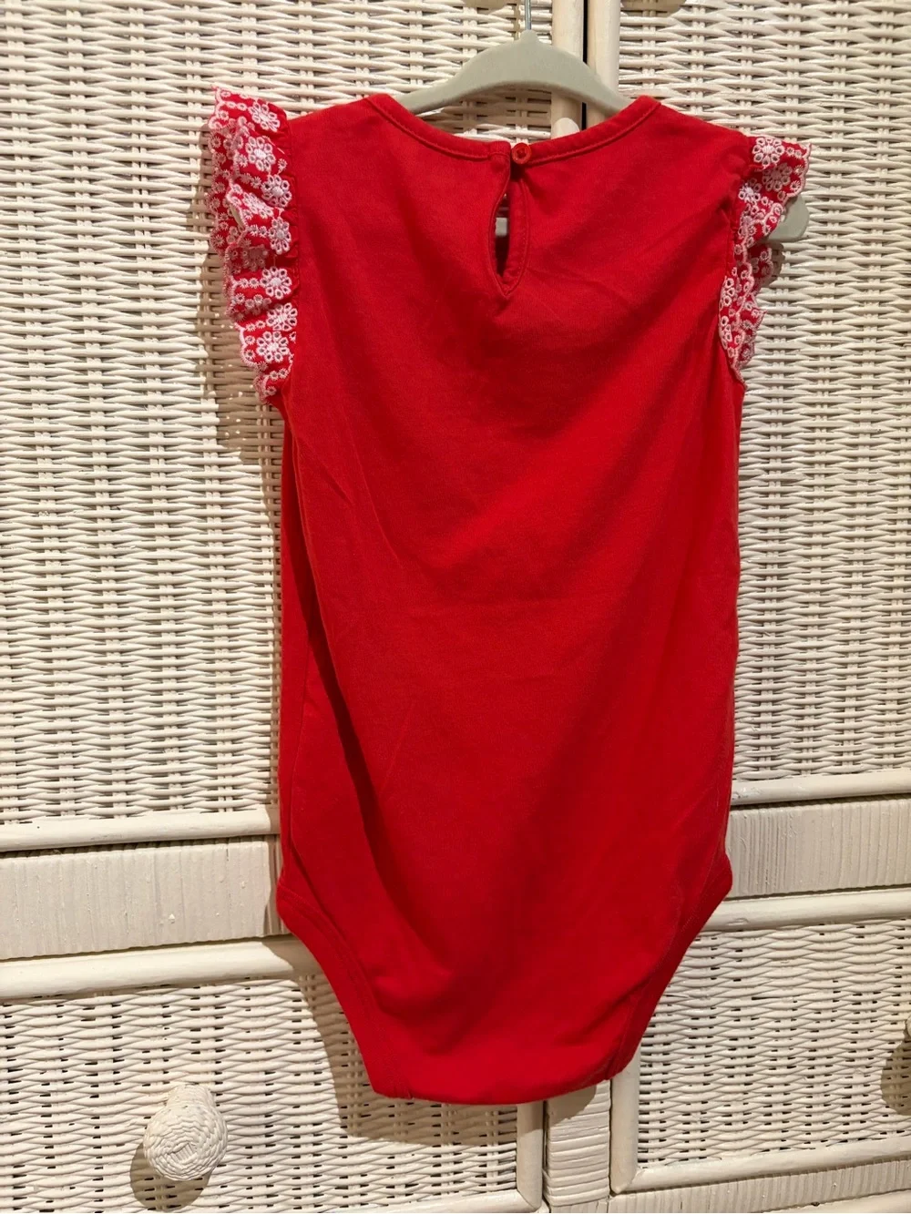 Girls Toddler OshKosh B'gosh Bright Red Shortalls Overalls with Onsie Set 24m